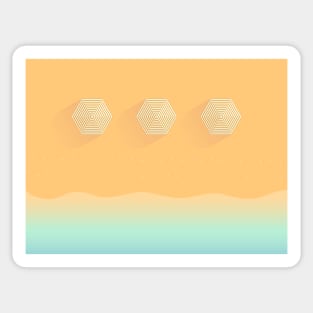 Beach, top view, summer vacation illustration Sticker